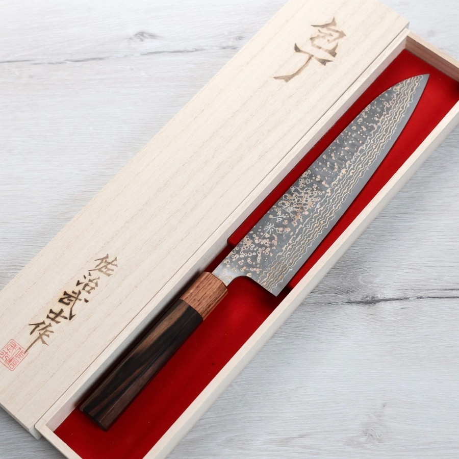 saji-gyuto240-vg10w-2 佐治武士 牛刀 240mm VG10W鋼 黑金大馬士革