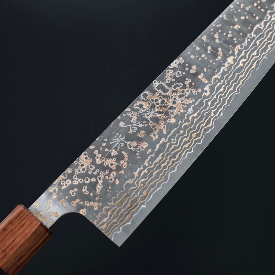 saji-gyuto240-vg10w-5 佐治武士 牛刀 240mm VG10W鋼 黑金大馬士革