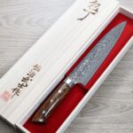 saji-gyuto240-vg10w-s-2 佐治武士 牛刀 240mm VG10W鋼<br> 黑金大馬士革 沙漠鐵木