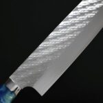 saji-n165-sgta-5 佐治武士 菜切 165mm SG Strix鋼<br>鎚目 壓克力柄