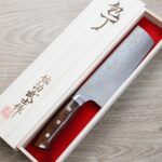 saji-nakiri170-as-2 佐治武士 菜切 170mm 青紙鋼 有色大馬士革 沙漠鐵木柄