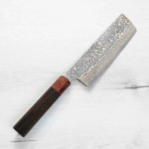 saji-nakiri170-vg10w 佐治武士 菜切 165mm VG10W鋼 黑金大馬士革