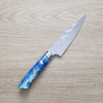 saji-petty130-sgta 佐治武士 蔬果刀 90mm SG Strix鋼<br>鎚目 壓克力柄