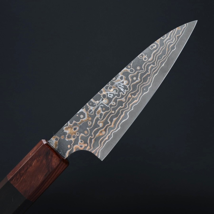 saji-petty90-vg10w-5 佐治武士 蔬果刀 90mm VG1W0鋼 黑金大馬士革