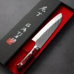 saji-s165-sgta-1-1-2 佐治武士 三德 180mm SG Strix鋼 鎚目 紅壓克力柄