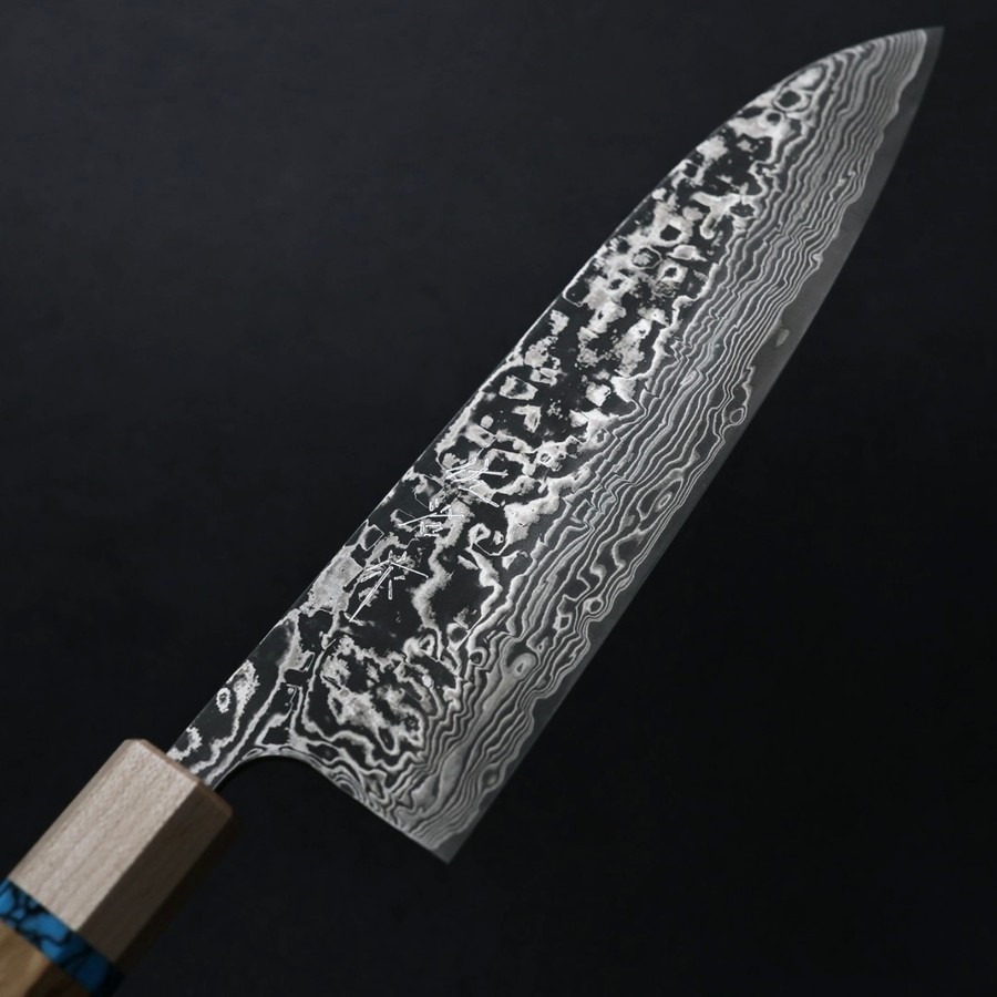 佐治武士 三德 180mm R2粉末HSS鋼 大馬士革