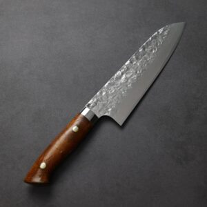 saji-s180-vg10da 佐治武士 三德 180mm VG10鋼 鎚目大馬士革 組子木柄