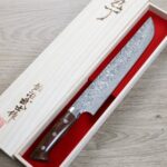佐治武士 寬版先丸筋引 240mm <br>SG2鋼 黑染大馬士革