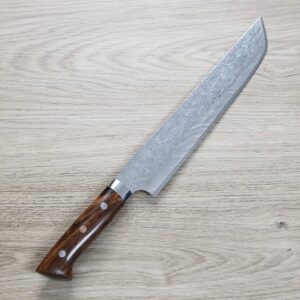saji-sm240-sg2m 佐治武士 寬版先丸筋引 240mm <br>SG2鋼 鑽石大馬士革