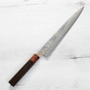 saji-suji270-vg10w-1 佐治武士 筋引 270mm VG10W鋼<br> 黑金大馬士革