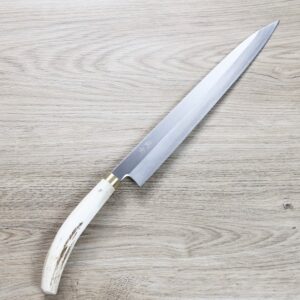 saji-y300d 佐治武士 柳刃 300mm 銀三鋼 鹿角柄