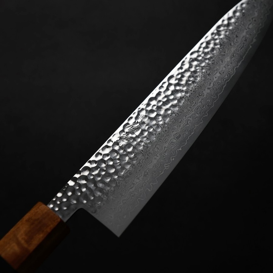 sakai-g210-vg10-1-5 佐海 牛刀 210mm VG10鋼 鎚目大馬士革 虎目柄