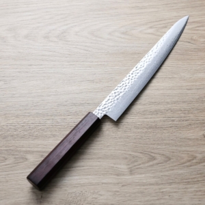 佐海 筋引 240mm VG10鋼<br>鎚目大馬士革 紅柄