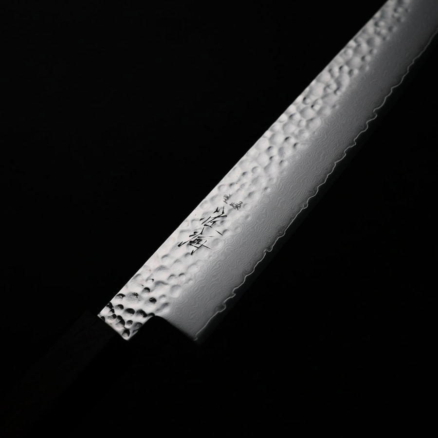 佐海 筋引 240mm VG10鋼<br>鎚目大馬士革 紅柄:圖片 5