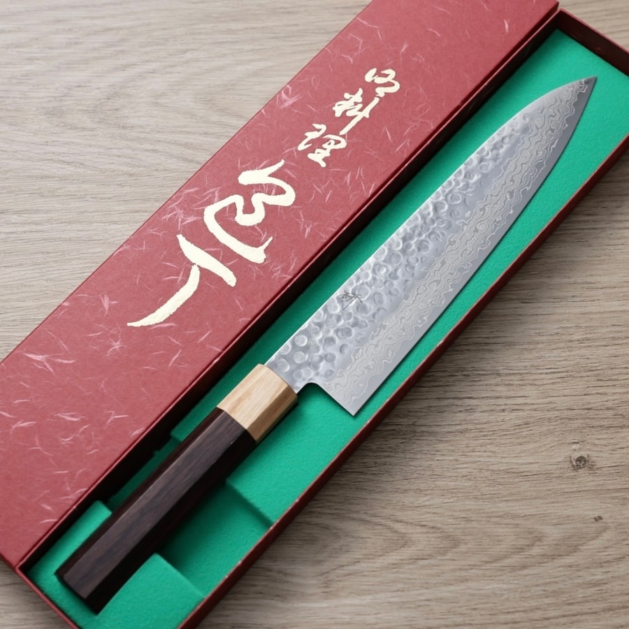 作SAKU 研 牛刀 210mm VG10鋼 鎚目大馬士革:圖片 2