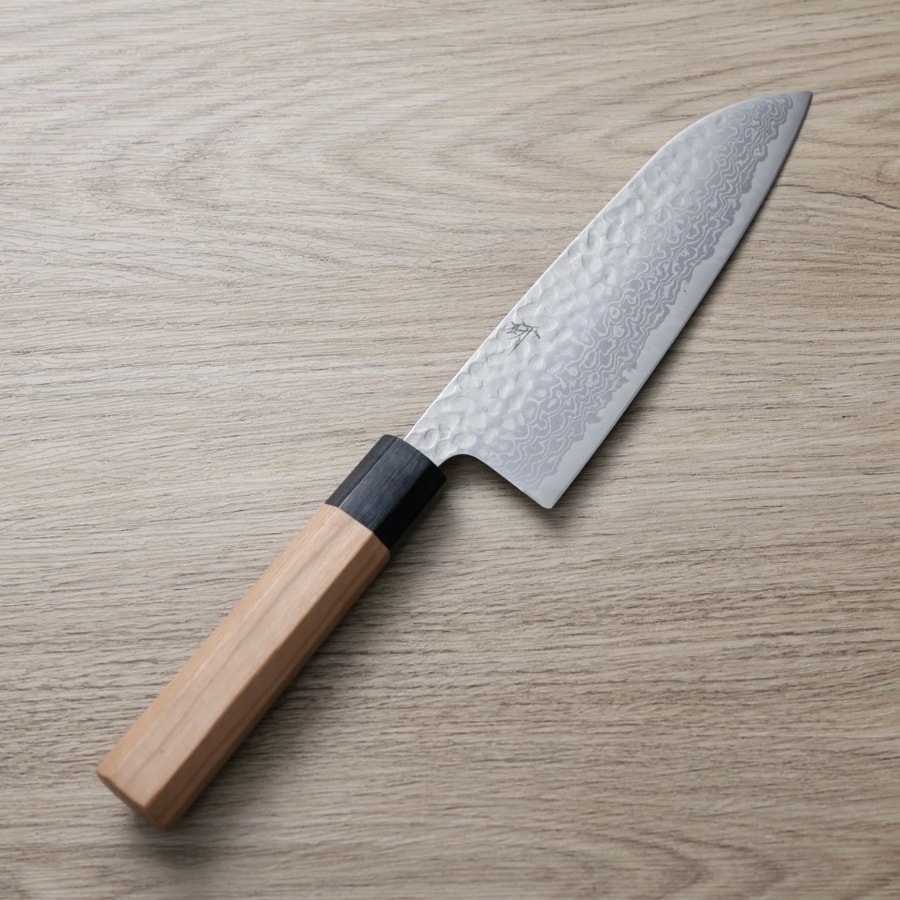 作SAKU 研 三德 170mm 銀三鋼 大馬士革鎚目