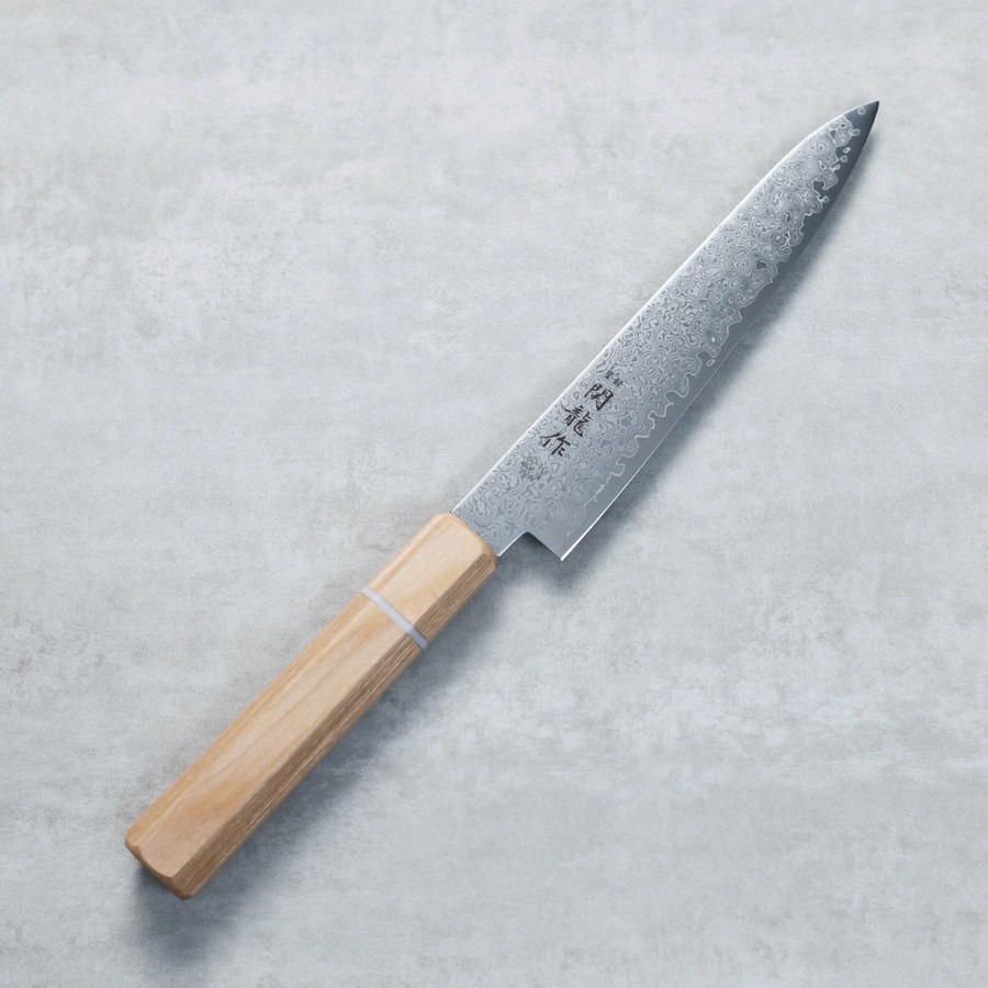 sekiryu-vg10-p150w 関龍作 蔬果刀 150mm VG10鋼 33層大馬士革 和柄
