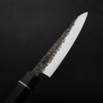 senzo-p130-sgt-5 仙藏 蔬果刀 130mm SG strix粉末鋼 黑打鎚目