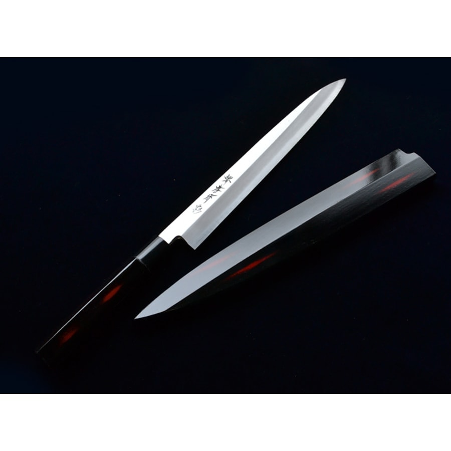 st-06204-7 堺孝行 四季彩 曙 正夫柳刃 270mm 白三鋼/付鞘