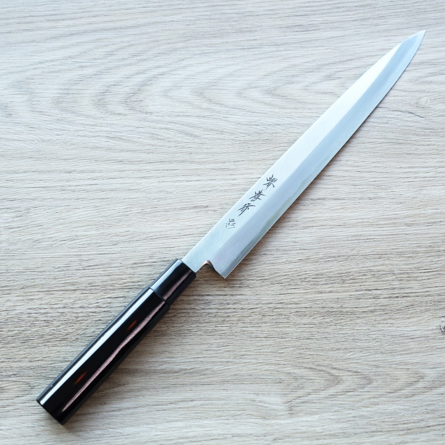 st-06204 堺孝行 四季彩 曙 正夫柳刃 270mm 白三鋼/付鞘