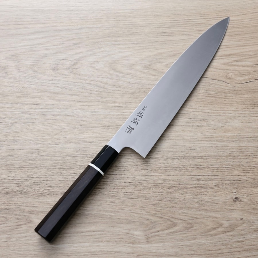 sukenari-g270-zdp-1 佑成 牛刀 270mm ZDP189粉末HSS鋼 黑檀八角柄