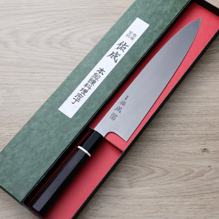 sukenari-g270-zdp-2-1 佑成 牛刀 270mm ZDP189粉末HSS鋼 黑檀八角柄
