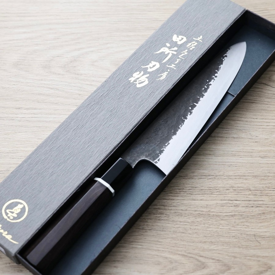 tadokoro-gyuto-sl3-210k-2-2 田所真琴 牛刀 210mm 銀三鋼 黑打鎚目