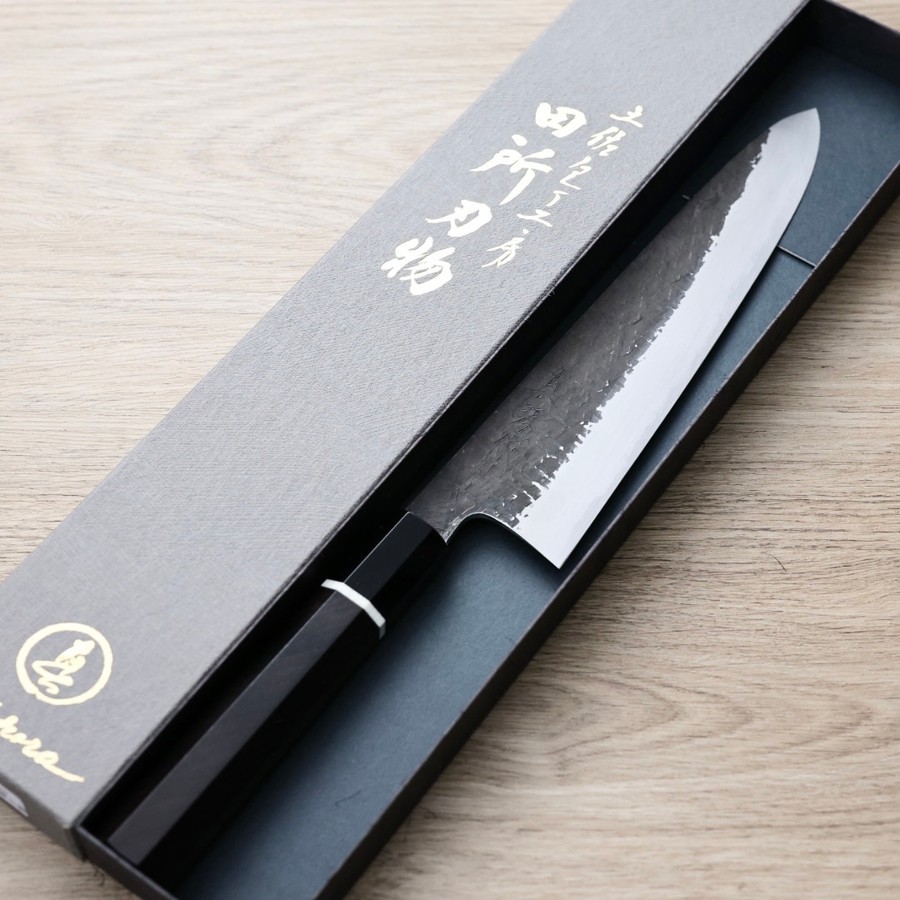 tadokoro-gyuto-sl3-240k-2-2 田所真琴 牛刀 240mm 銀三鋼 黑打鎚目