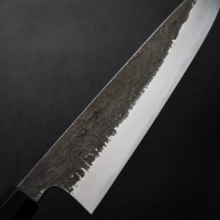 tadokoro-gyuto-sl3-240k-5-2 田所真琴 牛刀 240mm 銀三鋼 黑打鎚目