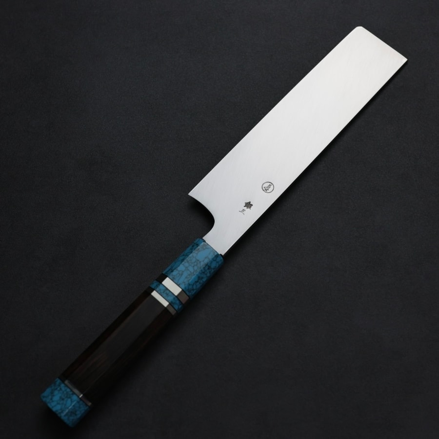 田所真琴 薄刃 180mm 銀三鋼 藍松石黑檀柄