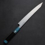 田所真琴 切付柳刃 白紙1號鋼 鏡面 藍松石黑檀柄
