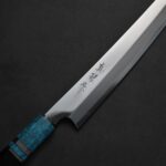 田所真琴 切付柳刃 白紙鋼 鏡面 藍松石黑檀柄