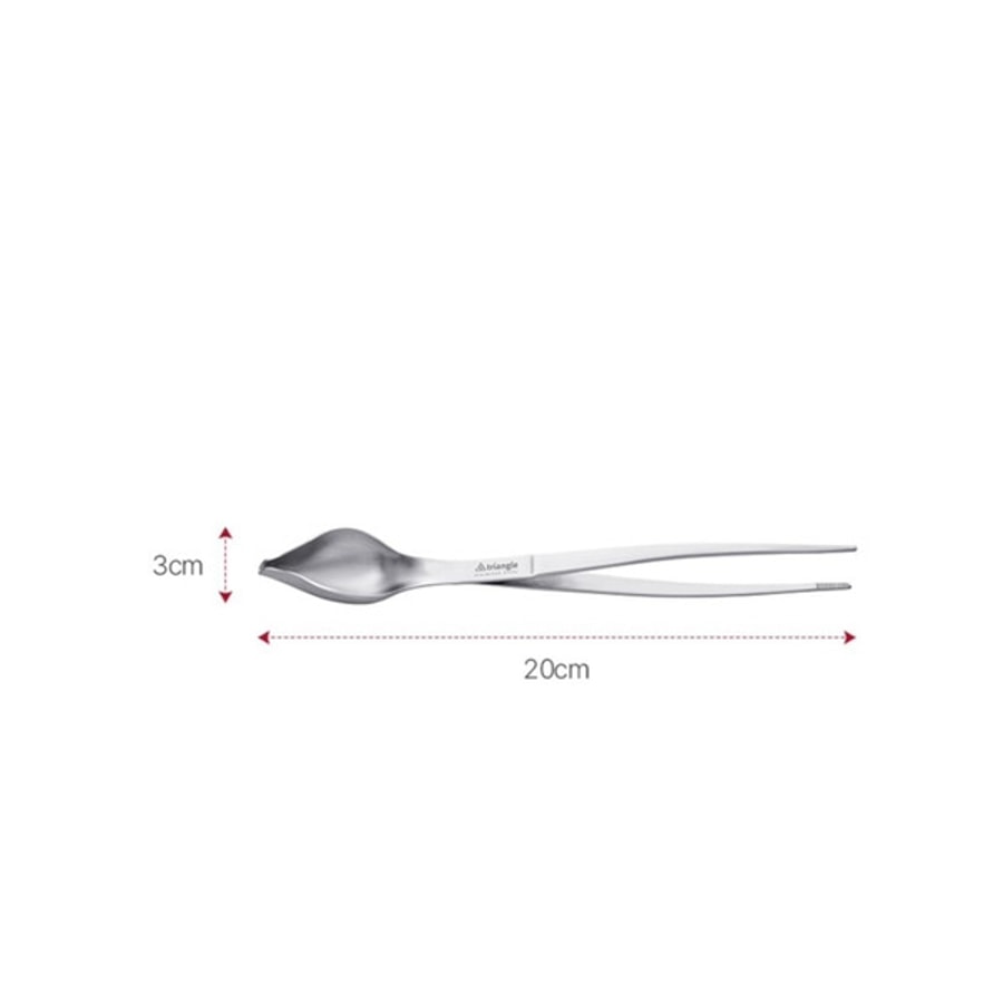 Triangle 三角牌 Triangle 主廚兩用試吃匙夾 慕斯點綴匙 不鏽鋼色 17cm(慕斯點綴 試吃夾 夾子 擺盤夾)