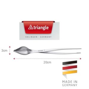 Triangle 三角牌 Triangle 主廚兩用試吃匙夾 慕斯點綴匙 不鏽鋼色 17cm(慕斯點綴 試吃夾 夾子 擺盤夾)