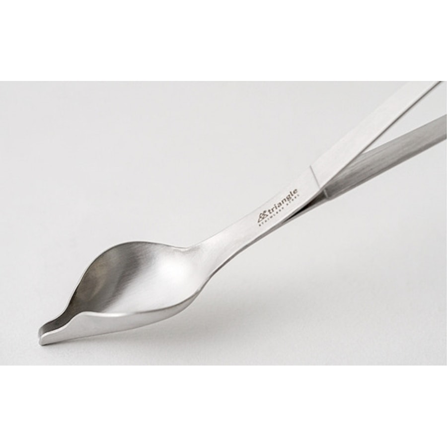 Triangle 三角牌 Triangle 主廚兩用試吃匙夾 慕斯點綴匙 不鏽鋼色 17cm(慕斯點綴 試吃夾 夾子 擺盤夾)