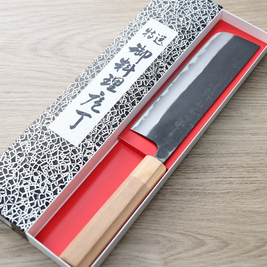 山本打刃物 菜切 165mm 青紙鋼 黑打:圖片 2
