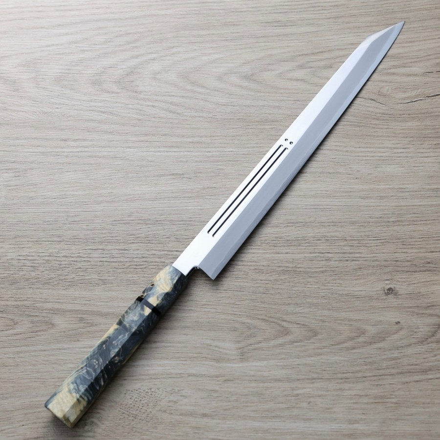 山脇刃物/鄉右馬允義弘 切付柳刃<br>300mm 銀三綱 鏡面血流