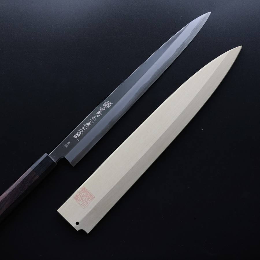 yamawaki-yanagi-270ak-7 山脇刃物/鄉右馬允義弘 柳刃 270mm 本鍛鍊 青紙鋼/附刀鞘