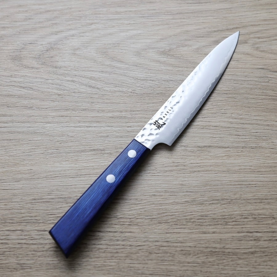 yaxell-sou-p130 YAXELL 嵐 蒼之風 蔬果刀 130mm AUS10 鎚目
