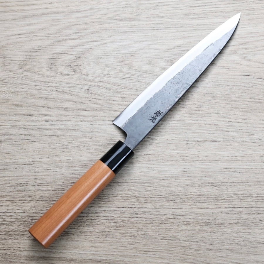 yosimitu-g180-s-1 好光 牛刀 180mm 白紙鋼 黑打 櫻桃木柄