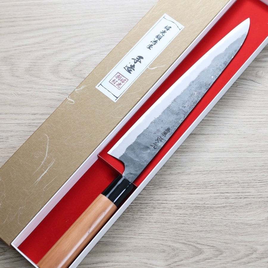 好光 牛刀 240mm 白紙鋼 黑打 櫻桃木柄