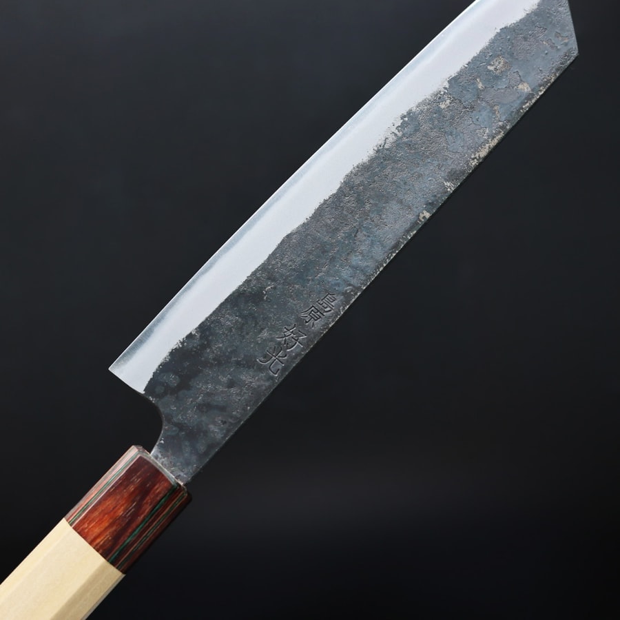好光 切付牛刀 190mm 白紙鋼 黑打