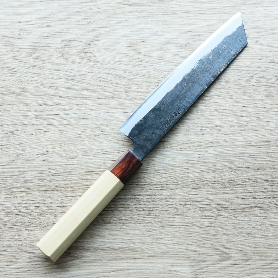 好光 切付牛刀 190mm 白紙鋼 黑打