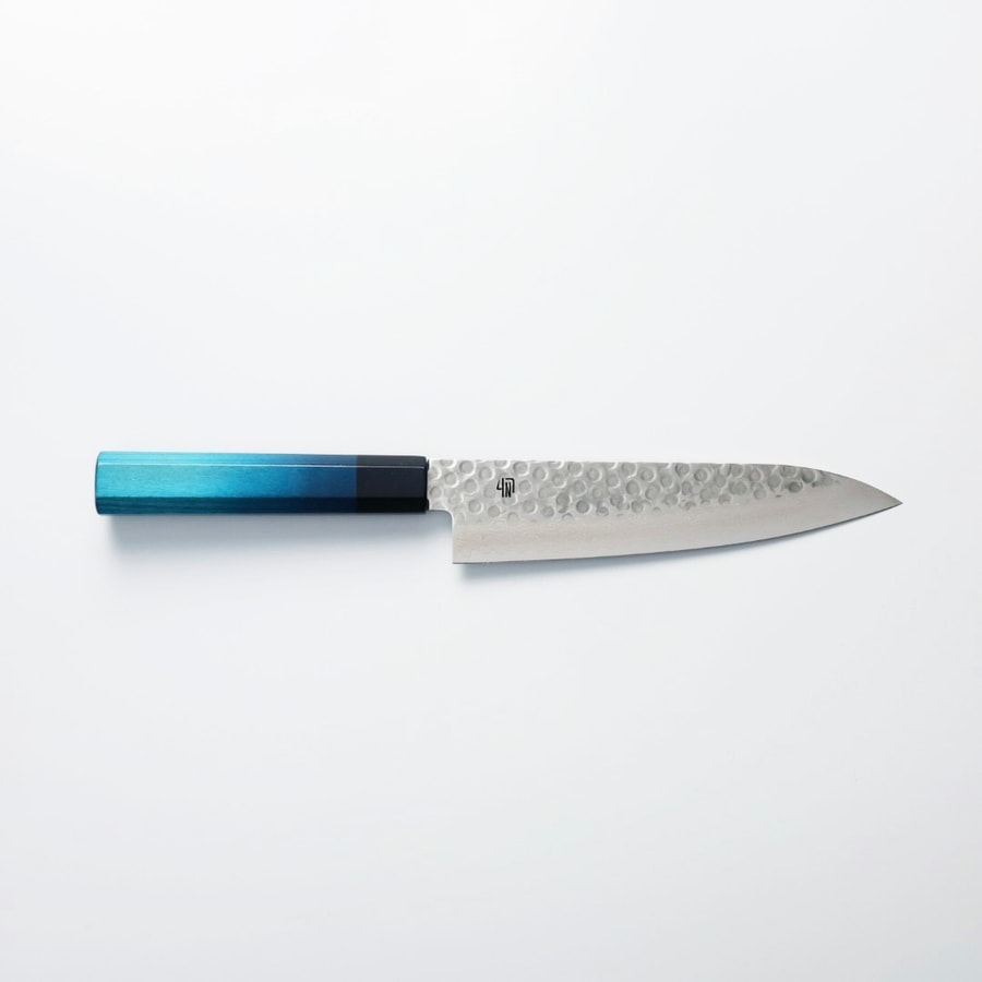 ai-bn180-vg10 藍包丁 新萬能刀 180mm VG10鋼 鎚目 大馬士革