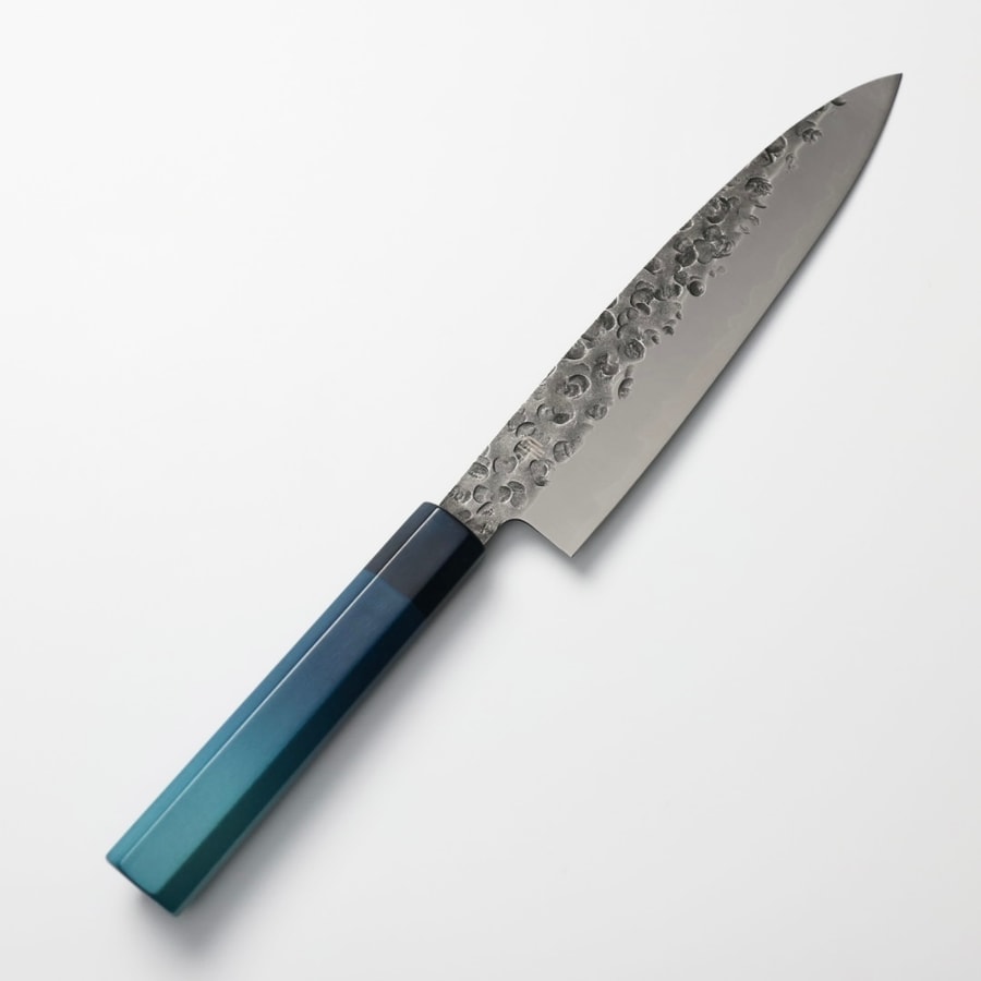藍包丁 牛刀 210mm 鉬釩鋼 黑打鎚目:圖片 3