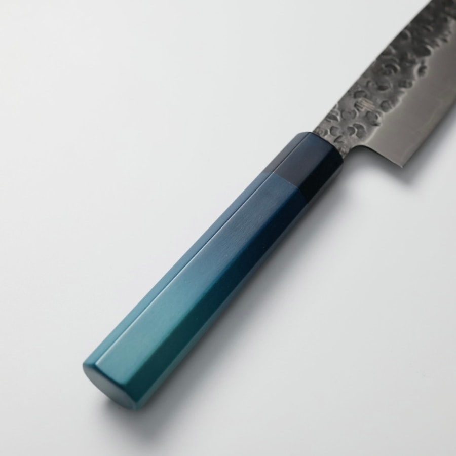 藍包丁 牛刀 210mm 鉬釩鋼 黑打鎚目:圖片 4