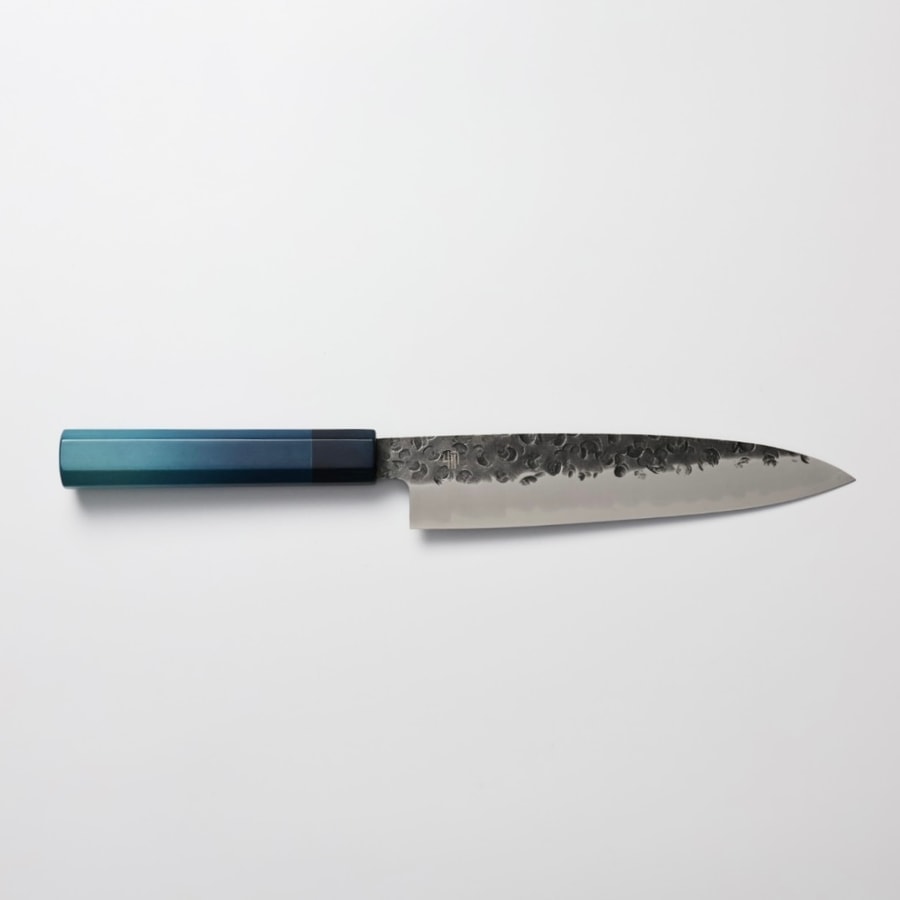 藍包丁 牛刀 210mm 鉬釩鋼 黑打鎚目
