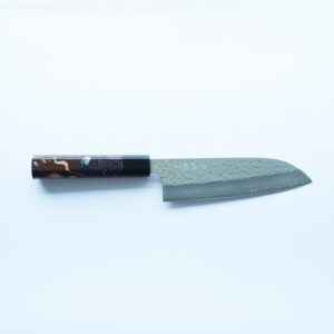 ai-santoku-makoto-sp 藍包丁 黑崎真x福井職人 三德刀 165mm VG XEOS鋼 流紋柄/紫