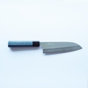 ai-santoku-makoto-w 藍包丁 黑崎真x福井職人 三德刀 165mm VG XEOS鋼 和紙藍柄
