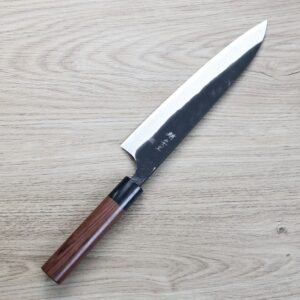 anryu-g210-k 安立打刃物 牛刀 210mm 白紙鋼 黑打 墨流